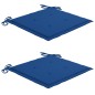 Sedie da Giardino 2 pz con Cuscini Blu Reale in Legno di Teak Sedie da Giardino 2 pz con Cuscini Blu Reale in Legno di Teak