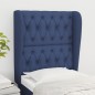 Testiera ad Orecchio Blu 83x23x118/128 cm in Tessuto Testiera ad Orecchio Blu 83x23x118/128 cm in Tessuto