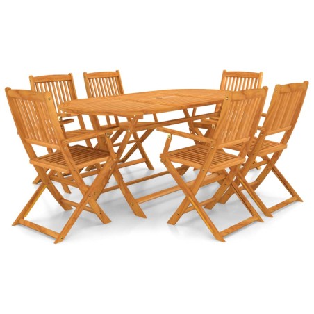 vidaXL Set da Pranzo da Giardino 7 pz Pieghevole in Massello di Acacia