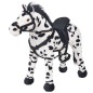 vidaXL Cavallo in Peluche in Piedi Nero e Bianco XXL vidaXL Cavallo in Peluche in Piedi Nero e Bianco XXL