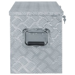 vidaXL Cassetta in Alluminio 90,5x35x40 cm Argento