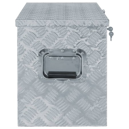  vidaXL Cassetta in Alluminio 90,5x35x40 cm Argento