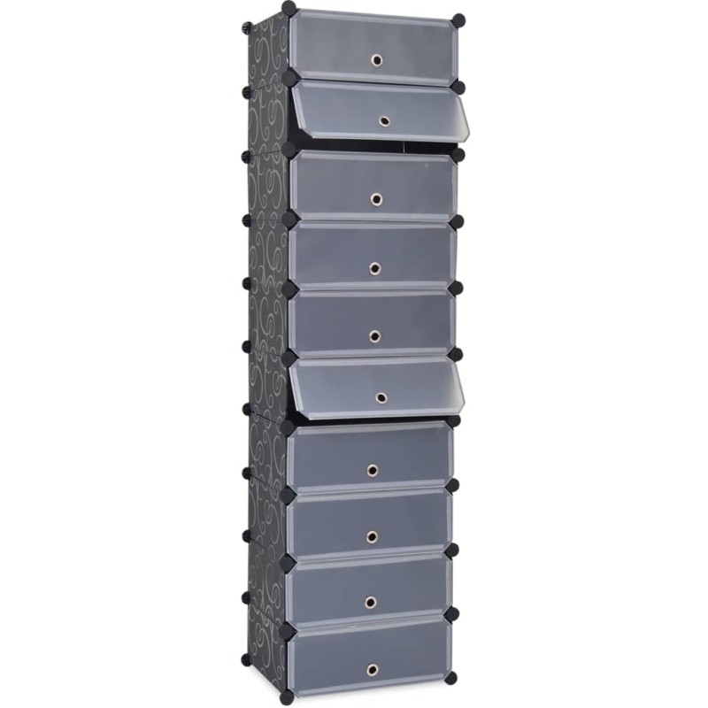 vidaXL Scarpiera Modulare a 10 Scomparti Nera vidaXL Scarpiera Modulare a 10 Scomparti Nera