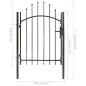 vidaXL Cancello da Giardino in Acciaio 1x1,5 m Nero vidaXL Cancello da Giardino in Acciaio 1x1,5 m Nero