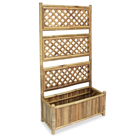 vidaXL Letto Rialzato da Giardino con Graticcio in Bambù 70 cm