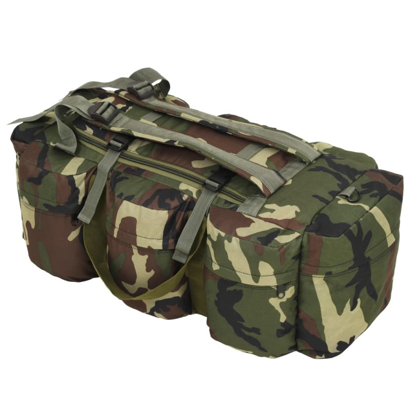 vidaXL Borsone da Viaggio Stile Militare 3 in 1 90 L Mimetico vidaXL Borsone da Viaggio Stile Militare 3 in 1 90 L Mimetico