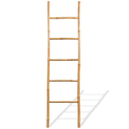 vidaXL Scala Portasciugamani con 5 Pioli in Bambù 150 cm