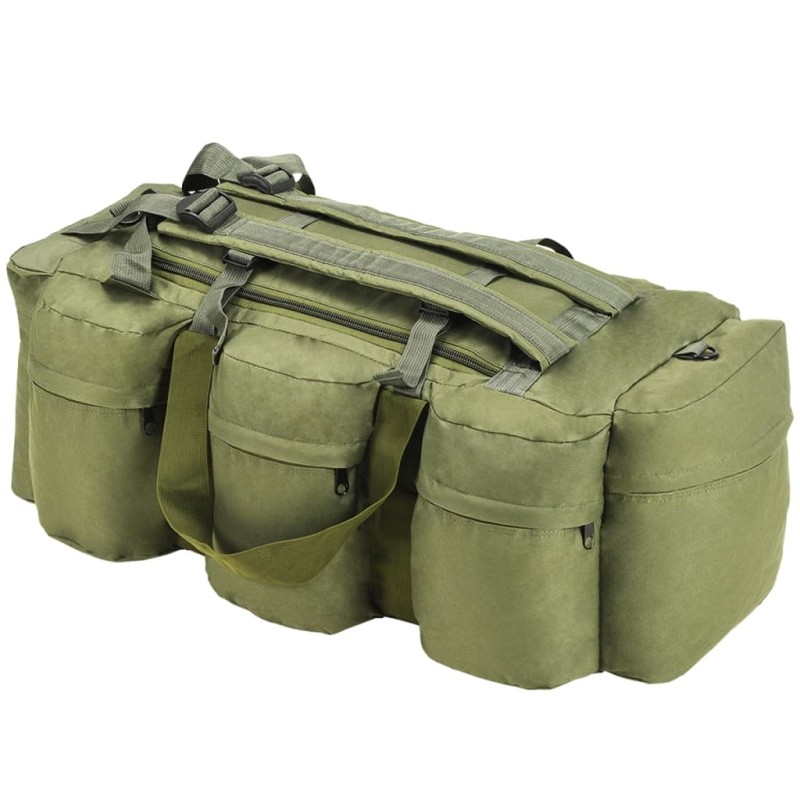 vidaXL Borsone da Viaggio Stile Militare 3 in 1 90 L Verde Oliva vidaXL Borsone da Viaggio Stile Militare 3 in 1 90 L Verde Oliva