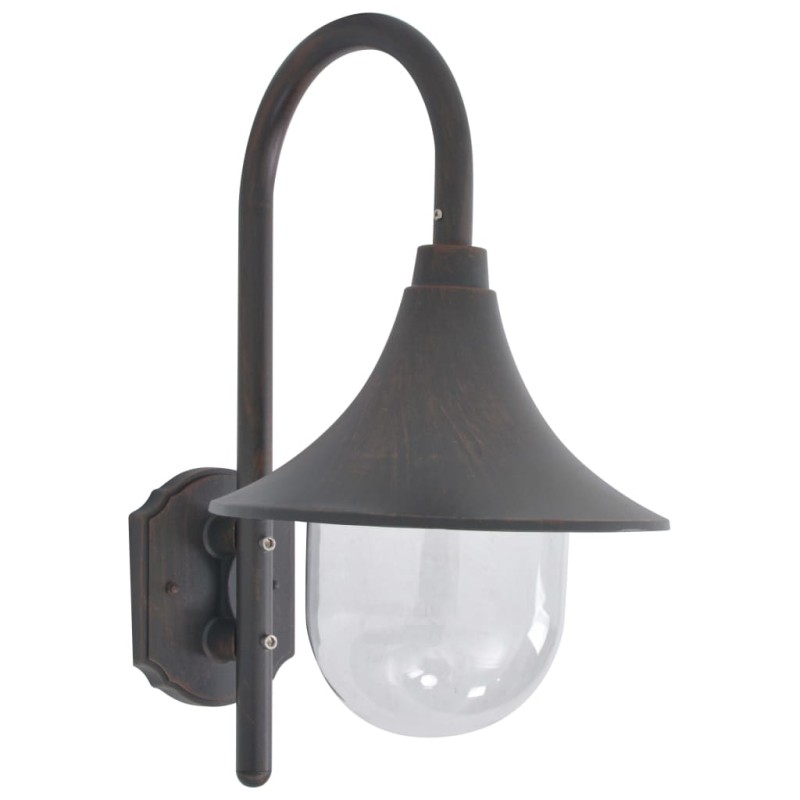vidaXL Lampada da Parete da Giardino E27 42 cm Alluminio Bronzo vidaXL Lampada da Parete da Giardino E27 42 cm Alluminio Bronzo