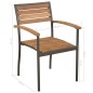 vidaXL Set da Pranzo da Giardino 5 pz in Massello di Acacia e Acciaio vidaXL Set da Pranzo da Giardino 5 pz in Massello di Acacia e Acciaio