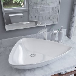 vidaXL Lavandino Triangolare in Ceramica Bianco 645x455x115 mm