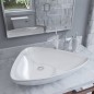 vidaXL Lavandino Triangolare in Ceramica Bianco 645x455x115 mm vidaXL Lavandino Triangolare in Ceramica Bianco 645x455x115 mm