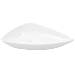 vidaXL Lavandino Triangolare in Ceramica Bianco 645x455x115 mm