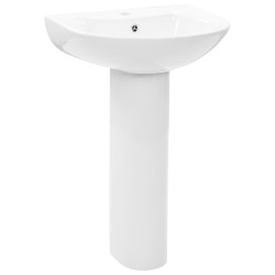 vidaXL Lavandino a Colonna in Ceramica Bianca 520x440x190 mm