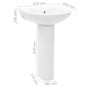 vidaXL Lavandino a Colonna in Ceramica Bianca 520x440x190 mm vidaXL Lavandino a Colonna in Ceramica Bianca 520x440x190 mm