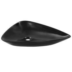 vidaXL Lavandino Triangolare in Ceramica Nero 645x455x115 mm