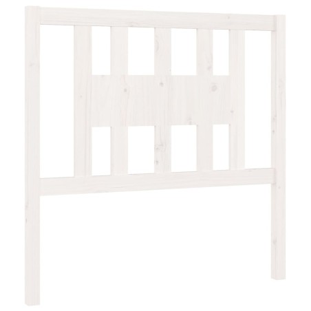 Testiera per Letto Bianca 106x4x100cm in Legno Massello di Pino