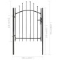 vidaXL Cancello da Giardino in Acciaio 1x1,75 m Nero vidaXL Cancello da Giardino in Acciaio 1x1,75 m Nero