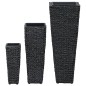 vidaXL Letti Rialzati da Giardino 3 pz in Giacinto Intrecciato Nero vidaXL Letti Rialzati da Giardino 3 pz in Giacinto Intrecciato Nero