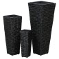 vidaXL Letti Rialzati da Giardino 3 pz in Giacinto Intrecciato Nero vidaXL Letti Rialzati da Giardino 3 pz in Giacinto Intrecciato Nero