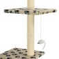 vidaXL Albero per Gatti e Tiragraffi Sisal 260 cm Zampe Stampate Beige vidaXL Albero per Gatti e Tiragraffi Sisal 260 cm Zampe Stampate Beige