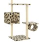 vidaXL Albero per Gatti e Tiragraffi Sisal 260 cm Zampe Stampate Beige vidaXL Albero per Gatti e Tiragraffi Sisal 260 cm Zampe Stampate Beige