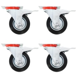 vidaXL Ruote Girevoli con Doppio Freno 4 pz 100 mm