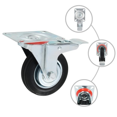 vidaXL Ruote Girevoli con Doppio Freno 4 pz 100 mm