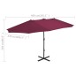 vidaXL Ombrellone da Esterni con Palo in Alluminio 460x270 cm Bordò vidaXL Ombrellone da Esterni con Palo in Alluminio 460x270 cm Bordò