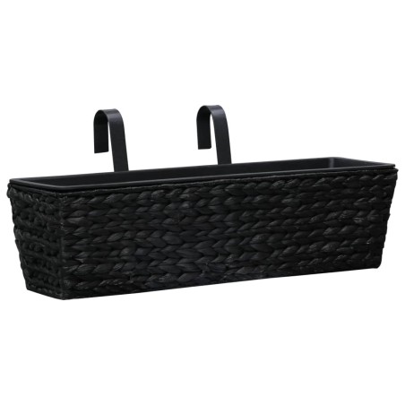 vidaXL Fioriere da Giardino 2 pz in Giacinto Intrecciato Nero 