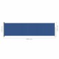 Tenda Laterale Retrattile per Patio 140x500 cm Blu Tenda Laterale Retrattile per Patio 140x500 cm Blu