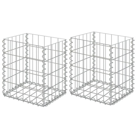 vidaXL Gabbioni 2 pz in Acciaio Zincato 30x30x40 cm