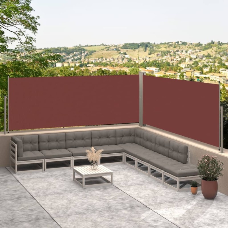 Tenda da Sole Laterale Retrattile Marrone 117x600 cm Tenda da Sole Laterale Retrattile Marrone 117x600 cm