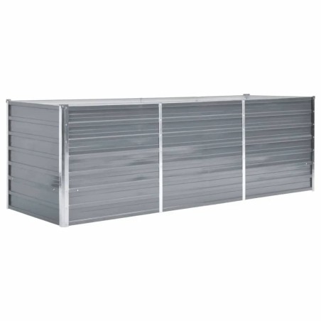 vidaXL Letto Rialzato da Giardino Acciaio Zincato 240x80x77 cm Grigio
