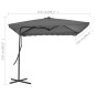 vidaXL Ombrellone da Esterni con Palo in Acciaio 250x250cm Antracite vidaXL Ombrellone da Esterni con Palo in Acciaio 250x250cm Antracite