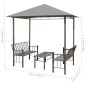 vidaXL Padiglione Giardino con Tavolo e Panche 2,5x1,5x2,4m Antracite vidaXL Padiglione Giardino con Tavolo e Panche 2,5x1,5x2,4m Antracite