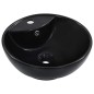 vidaXL Lavandino con Troppopieno 46,5x18 cm in Ceramica Nero