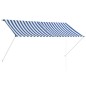 vidaXL Tenda da Sole Retrattile 250x150 cm Blu e Bianco vidaXL Tenda da Sole Retrattile 250x150 cm Blu e Bianco