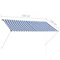 vidaXL Tenda da Sole Retrattile 250x150 cm Blu e Bianco vidaXL Tenda da Sole Retrattile 250x150 cm Blu e Bianco