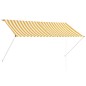 vidaXL Tenda da Sole Retrattile 250x150 cm Giallo e Bianco vidaXL Tenda da Sole Retrattile 250x150 cm Giallo e Bianco