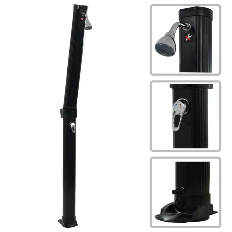 vidaXL Doccia ad Energia Solare Pieghevole Nera 214 cm 23 L vidaXL Doccia ad Energia Solare Pieghevole Nera 214 cm 23 L
