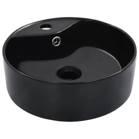 vidaXL Lavandino con Troppopieno 36x13 cm in Ceramica Nero