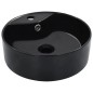 vidaXL Lavandino con Troppopieno 36x13 cm in Ceramica Nero