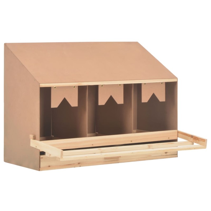 vidaXL Casetta Cova per Galline 3 Scomparti 93x40x65cm Legno di Pino vidaXL Casetta Cova per Galline 3 Scomparti 93x40x65cm Legno di Pino