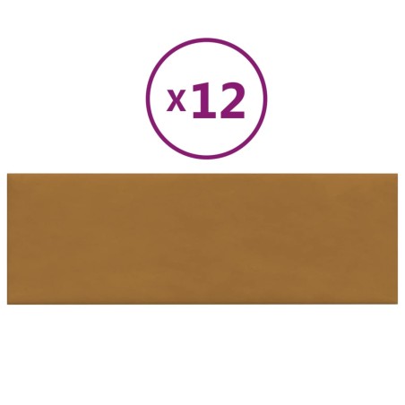 vidaXL Pannelli Murali 12 pz Marroni 90x30 cm Velluto 3,24 m²