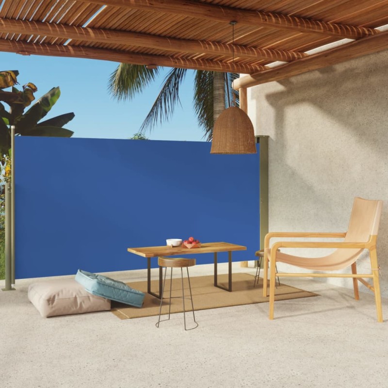 vidaXL Tenda Laterale Retrattile per Patio 160x300 cm Blu vidaXL Tenda Laterale Retrattile per Patio 160x300 cm Blu