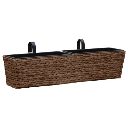 vidaXL Fioriere da Giardino 2 pz in Giacinto Intrecciato Marrone