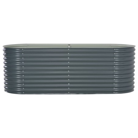 vidaXL Letto Rialzato Giardino 240x80x81 cm in Acciaio Zincato Grigio