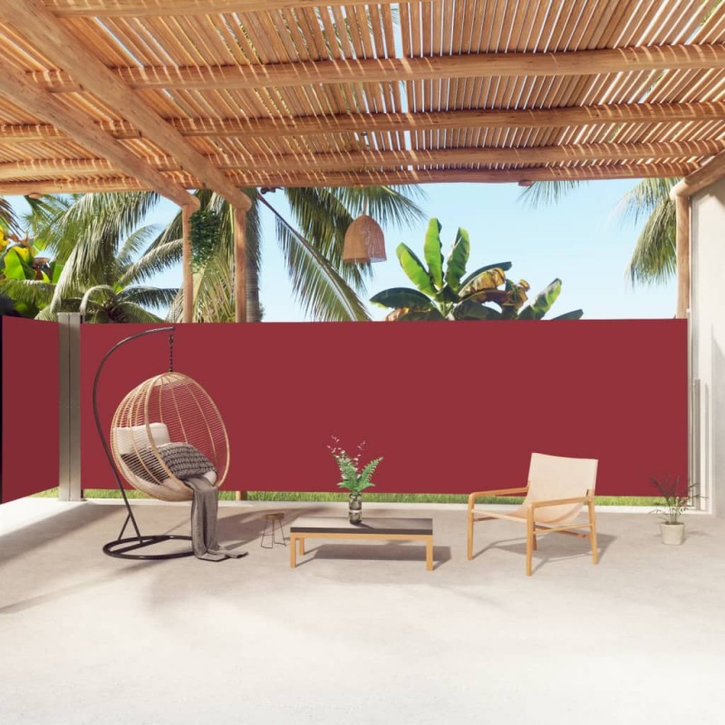 Tenda da Sole Laterale Retrattile Rossa 180x1000 cm Tenda da Sole Laterale Retrattile Rossa 180x1000 cm
