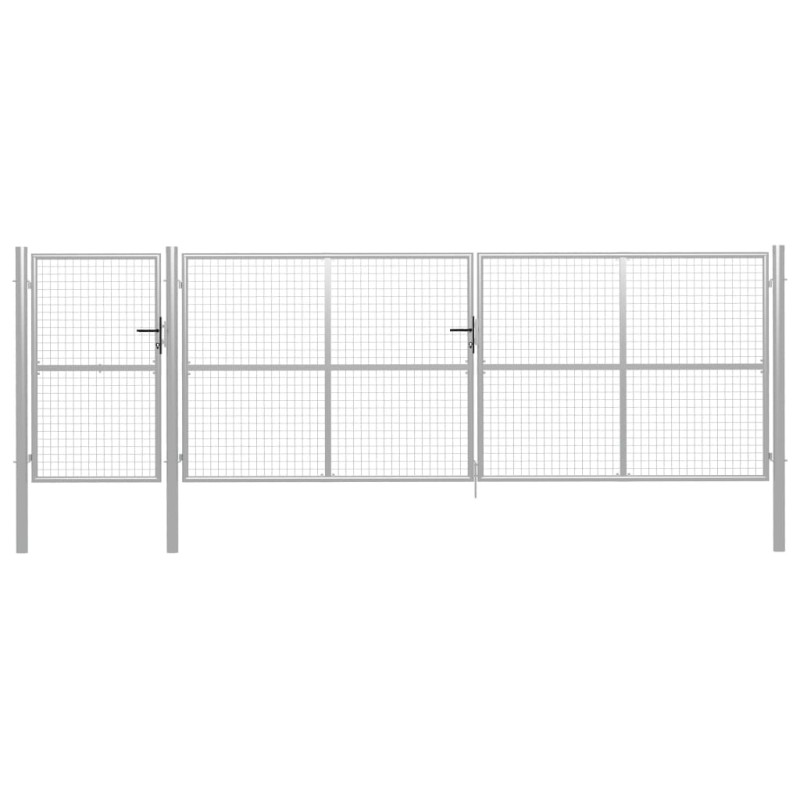 vidaXL Cancello per Giardino in Acciaio 500x150 cm Argento vidaXL Cancello per Giardino in Acciaio 500x150 cm Argento